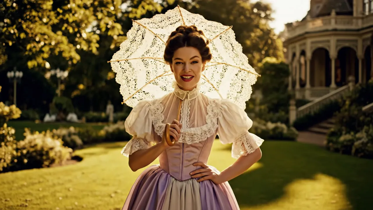 1800s Voluptuous Gibson Girl Flirting - MAKE AN 1800'S ERA BEUTIFUL, VOLUPTUOUS GIBSON GIRL FLIRTING WITH THE ONLOOKER - AI video generated with Veo 3.1 Fast