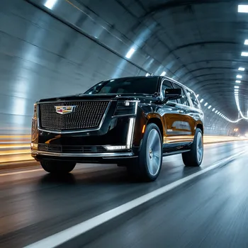 2025 Black Cadillac Escalade in Motion