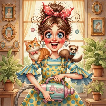 3D Cartoon Girls, Pets & Vintage Decor