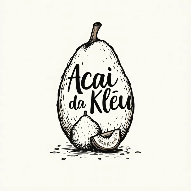 Açaí Klleu Logo Design - Create a logo with the name Açaí da Klleu with a drawing of açaí underneath - AI image generated with Text