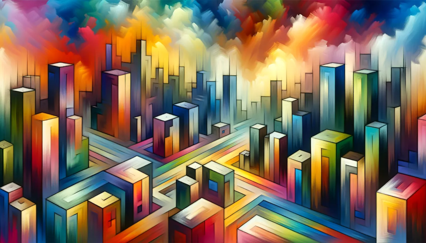 Abstract Urban Vision - abstract style city - AI image generated with Art