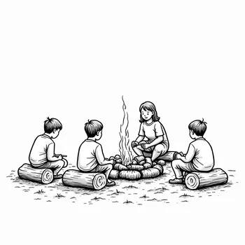 Adding Wood at the Campfire