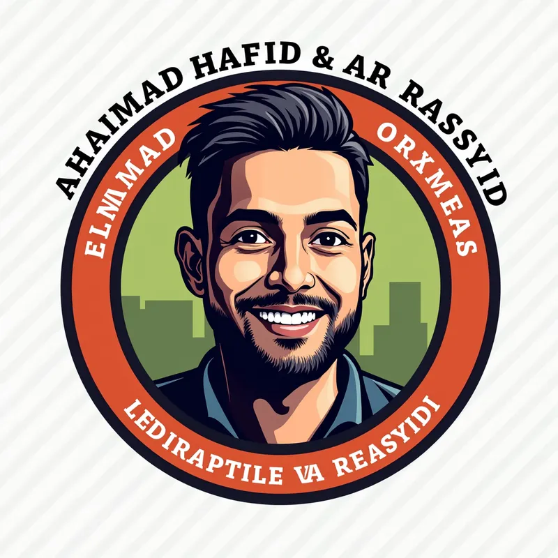 Ahmad Hafid's Logo - buatkan logo nama AHMAD HAFID AR RASYID - AI image generated with Text