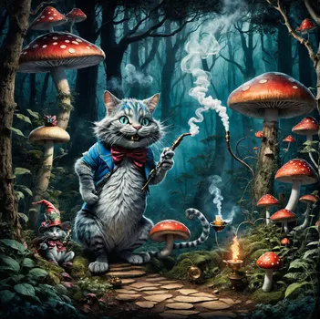 Alice & Cheshire's Hookah in 8K Art