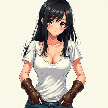Alluring Manga Girl with Equestrian Vibe