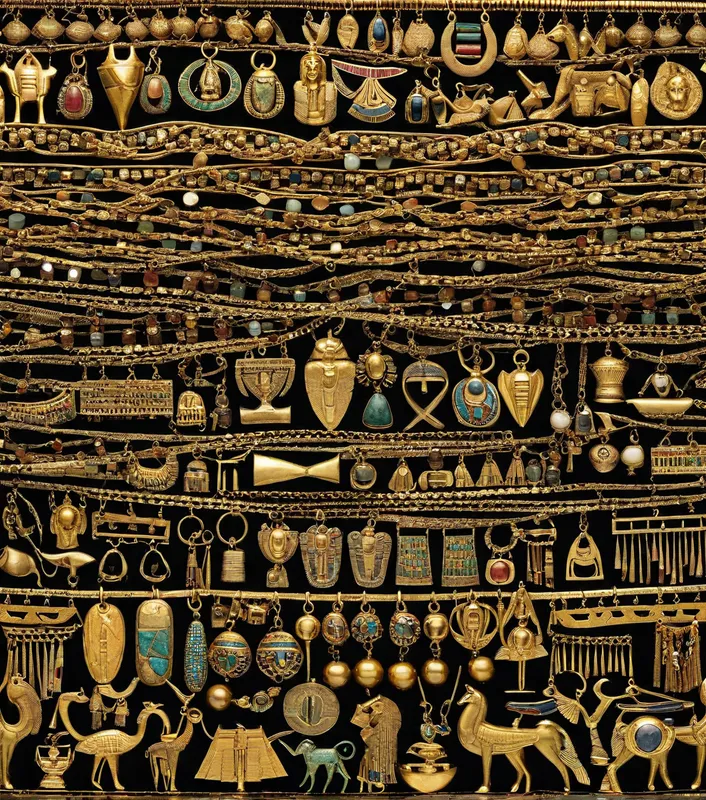 Ancient Egyptian Jewelry - ancient egyt jewelry - AI image generated with Photorealistic