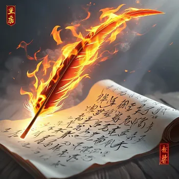 Ancient Scribe of Fiery Glyphs