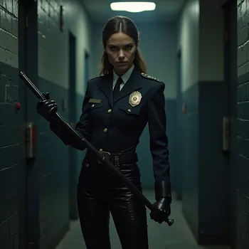 Angry Officer with Polished Baton