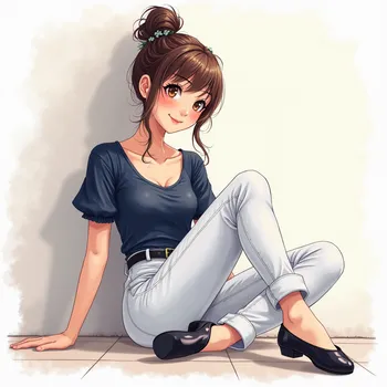 Anime Ballerina in Casual Attire
