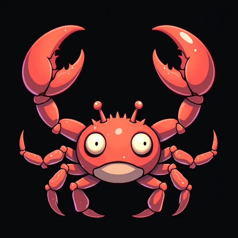 Anime Crab Monster with Wings - Anime style Crab monster with any style wings.  Black background - AI image generated with Flux