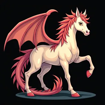 Anime Horse Monster with Dragon Wings