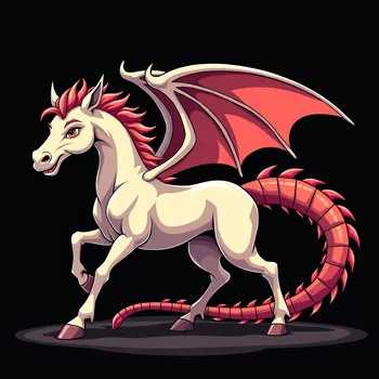 Anime Horse Monster with Dragon Wings