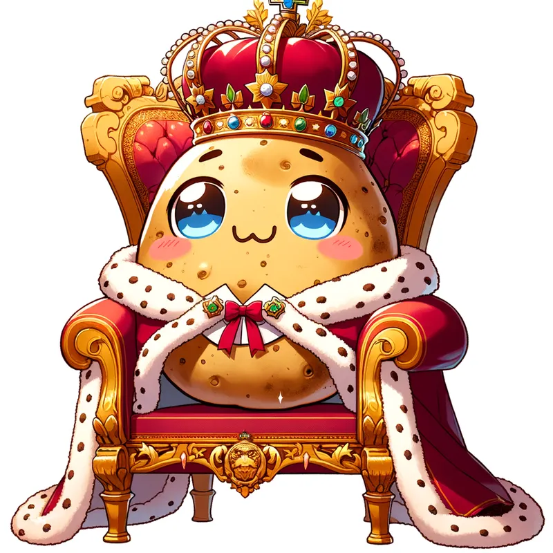 Anime Potato Monarch - potato, anime, god/king - AI image generated with Art