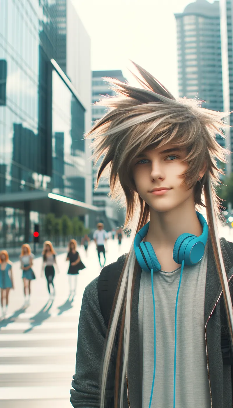 Anime Teen Girl - a cute anime teen girl with long hair - AI image generated with Art