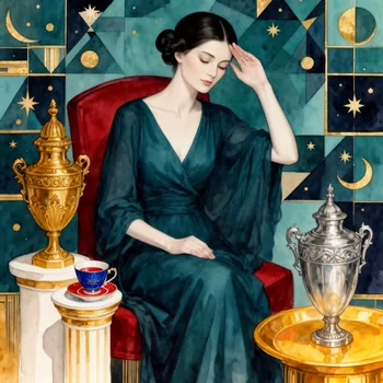 Art Deco Meditation in Blue and Gold