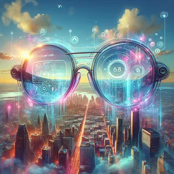 Augmented Reality glasses in the center 