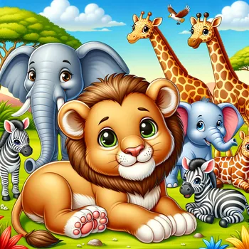 Baby Lion and Friends