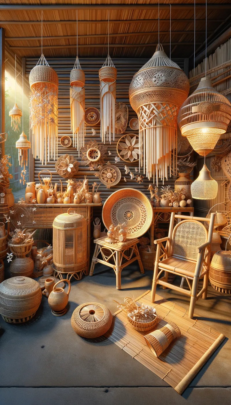 Bamboo Crafts - bamboo and cane handicrafts
 - AI image generated with Art