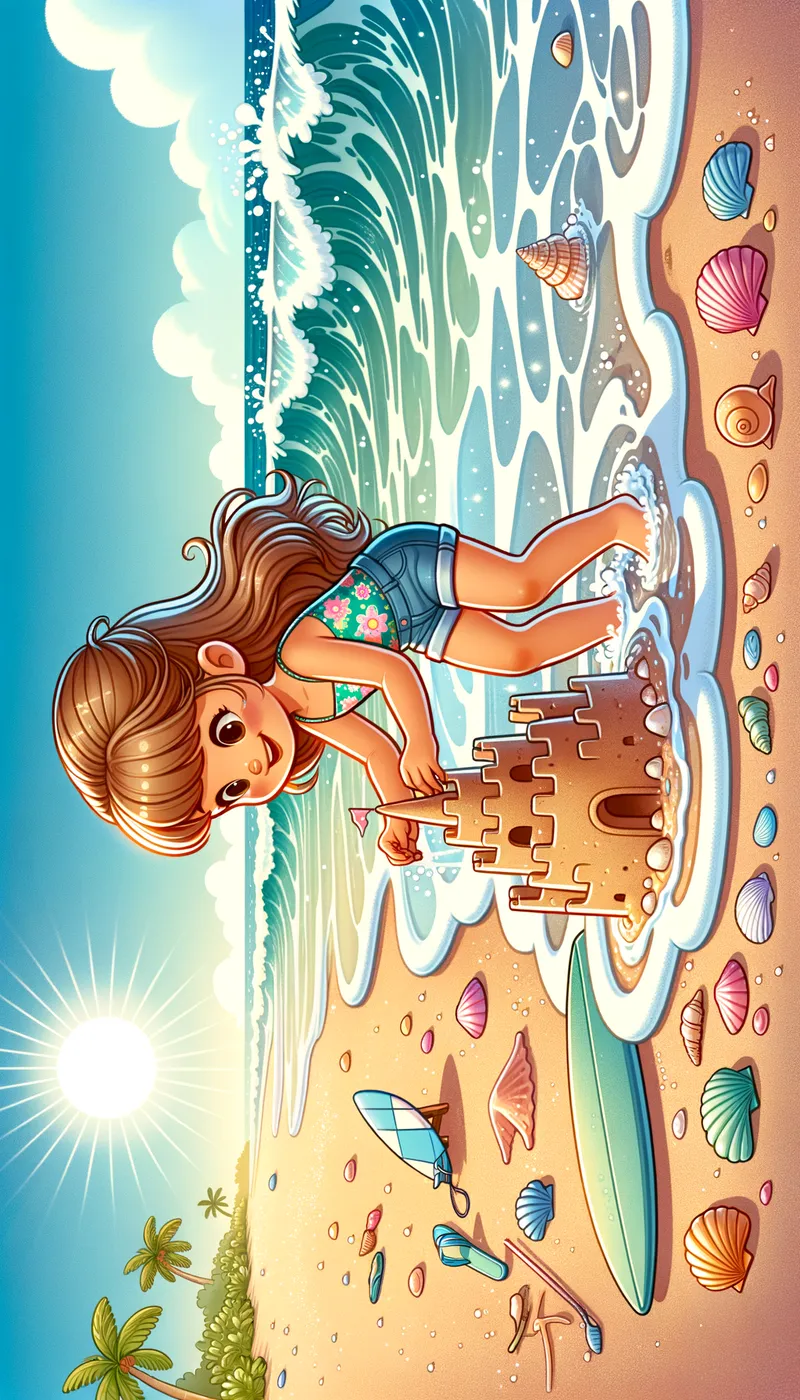 Beachside Beauty - small bikini girl - AI image generated with Art