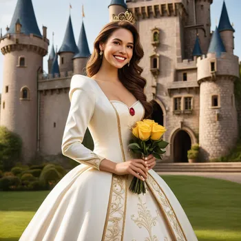 Belle in Gaston's Attire