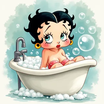 Betty Boop Watercolor Bubble Bath