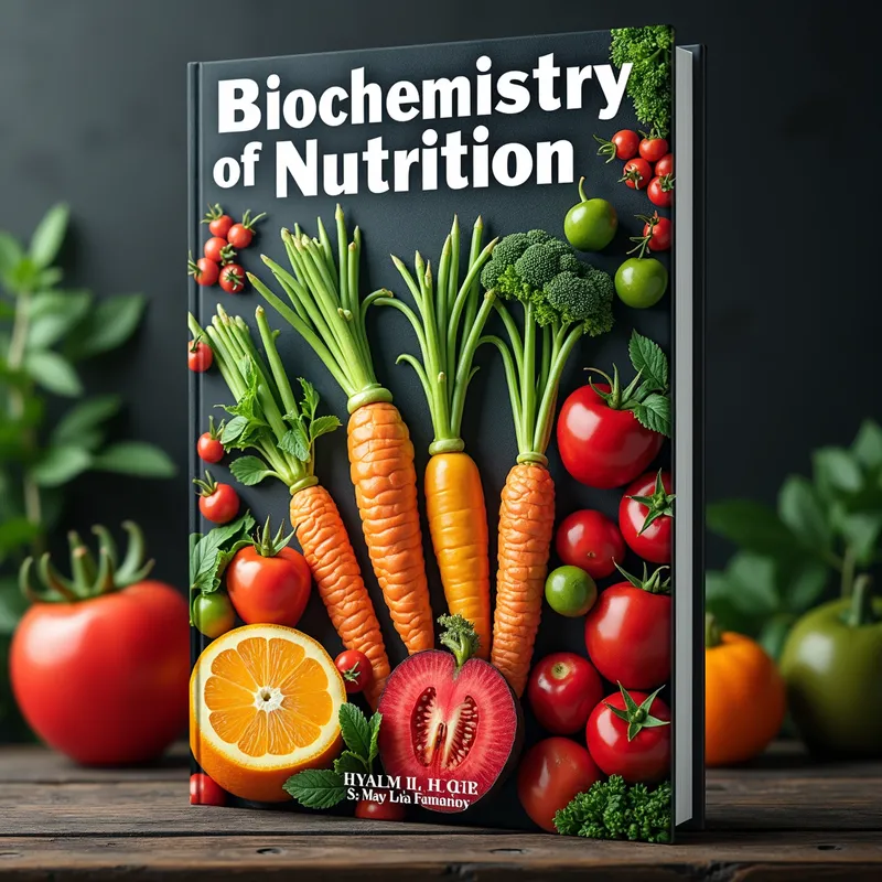 Biochem Nutrition Cover - hyper-realistic image for the cover of the book Biochemistry of Nutrition - AI image generated with Photorealistic 2