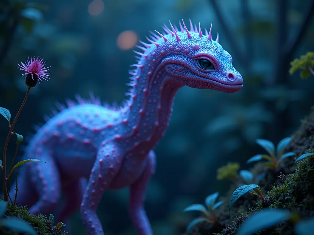 Bioluminescent Alien Flora - ![Extraterrestrial Creature with Alien Plants](sandbox:/mnt/data/graphic_art/An_extraterrestrial_creature_in_its_natural_habitat_with_bioluminescent_skin_tall_and_slender_surrounded_by_alien_plants_in_the_background._The_style_is_photorealistic_reminiscent_of_H.R._Giger's_work_with_a_nod_to_Tim_Flach's_animal_portraiture._The_lighting_is_dim_and_atmospheric_with_a_color_palette_of_blue_purple_and_black._The_image_is_shot_with_a_Canon_EOS-1D_X_Mark_III_using_a_Canon_EF_50mm_f_1.2L_USM_lens_at_a_resolution_of_20.1_megapixels_ISO_102,400_and_a_shutter_speed_of_1_8000_second_aspect_ratio_16_9_version_5.1_style_raw_quality_2_size_750.png) - AI image generated with Photorealistic 2