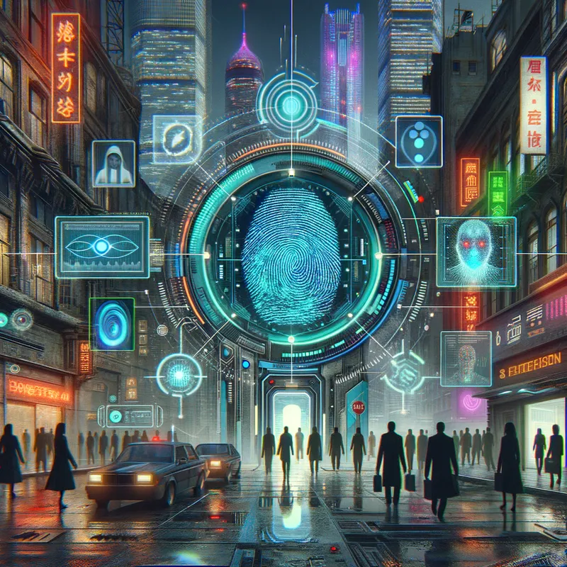Biometric Cyberpunk Interface - biometrics - AI image generated with Art - cyberpunk