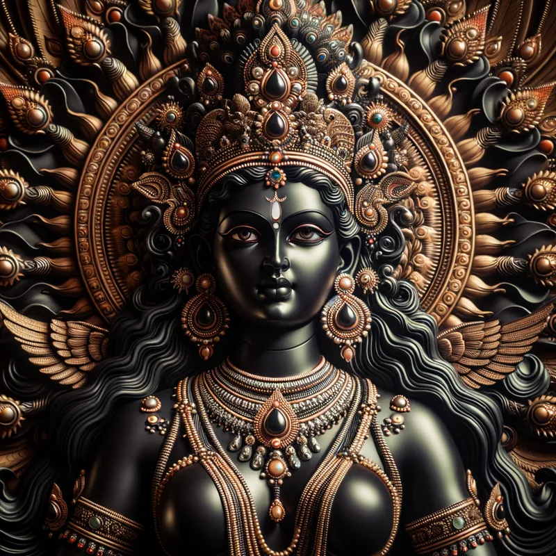 Black Goddess Enigma - black goddess - AI image generated with Art