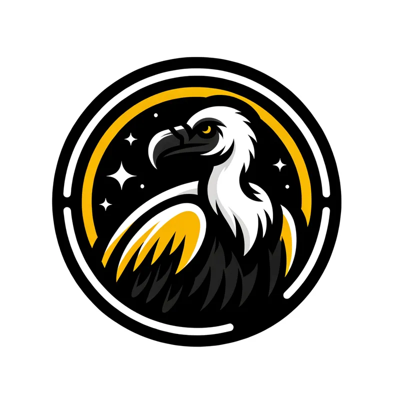 Black Yellow Vulture Emblem - emblem of a black and yellow vulture without a background - AI image generated with Art