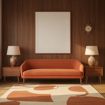 Blank Frame Mid-Century Living Room