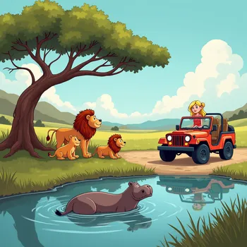 Blonde Girl's Safari Adventure