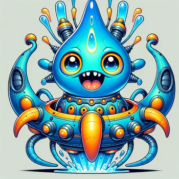 Blue Alien's Spaceship Adventure