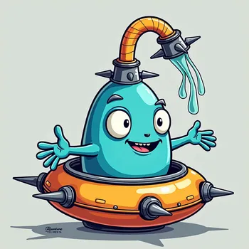Blue Alien's Spaceship Adventure