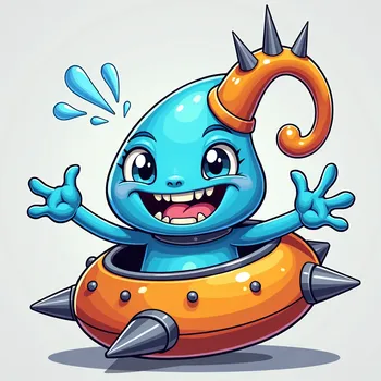 Blue Alien's Spaceship Adventure