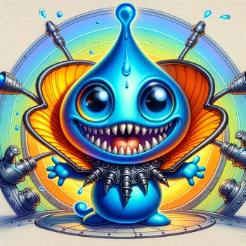 Blue Alien's Spaceship Adventure