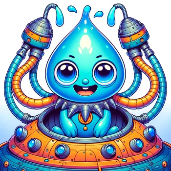 Blue Alien's Spaceship Adventure