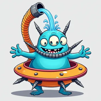 Blue Alien's Spaceship Adventure