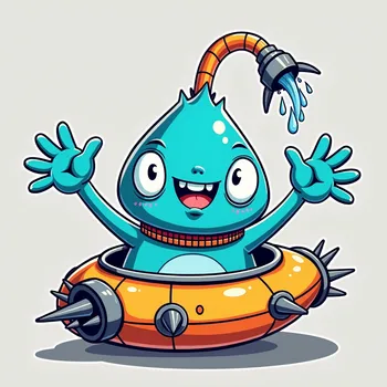 Blue Alien's Spaceship Adventure