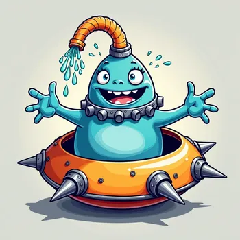 Blue Alien's Spaceship Adventure