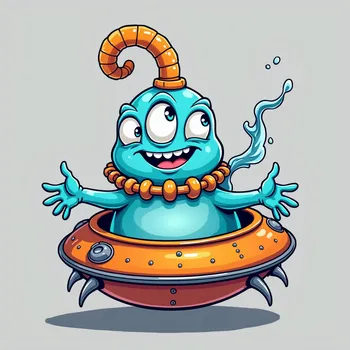 Blue Alien's Spaceship Adventure