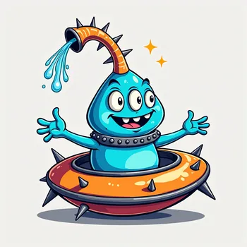 Blue Alien's Spaceship Adventure