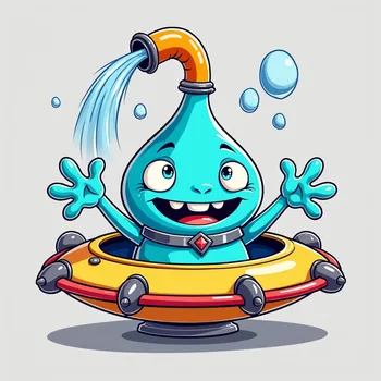 Blue Alien's Spaceship Adventure