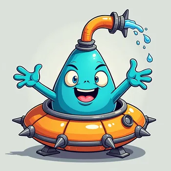 Blue Alien's Spaceship Adventure