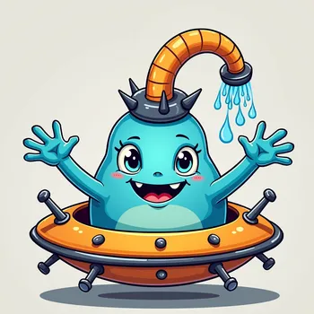 Blue Alien's Spaceship Adventure