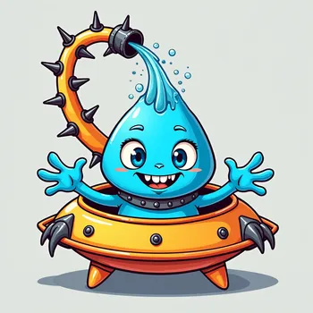 Blue Alien's Spaceship Adventure
