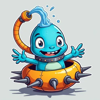 Blue Alien's Spaceship Adventure