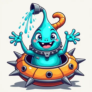 Blue Alien's Spaceship Adventure