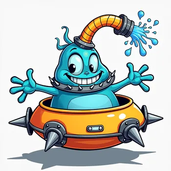 Blue Alien's Spaceship Adventure