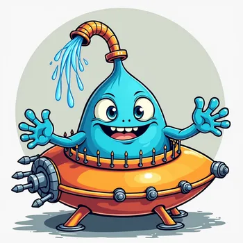 Blue Alien's Spaceship Adventure